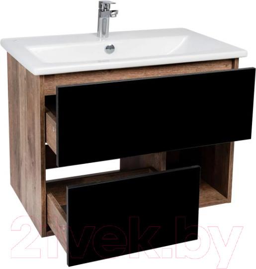Изображение товара Тумба под умывальник Viant Люксембург Элина 60 / VLUX60ELCH-T2YP (черный)