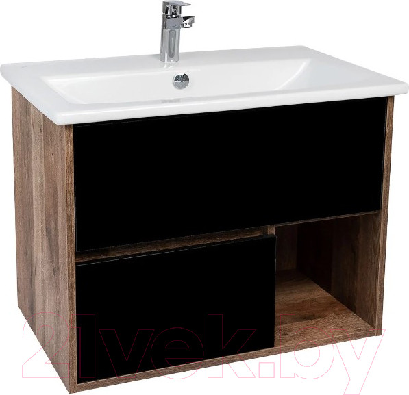 Изображение товара Тумба под умывальник Viant Люксембург Элина 75 / VLUX75ELCH-T2YP (черный)