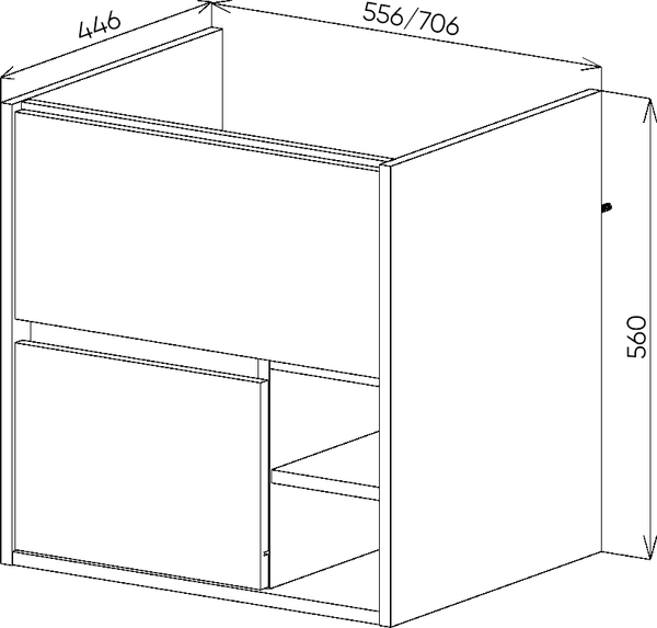 Изображение товара Тумба под умывальник Viant Люксембург Элина 75 / VLUX75ELCH-T2YP (черный)