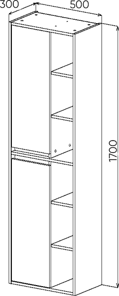 Изображение товара Шкаф-пенал для ванной Viant Люксембург / VLUX500D-PENP (дерево)