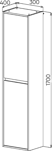 Изображение товара Шкаф-пенал для ванной Viant Люксембург / VLUX400CH-PENP (черный)