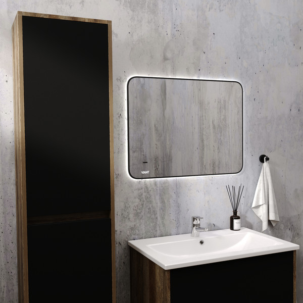 Изображение товара Шкаф-пенал для ванной Viant Люксембург / VLUX400CH-PENP (черный)