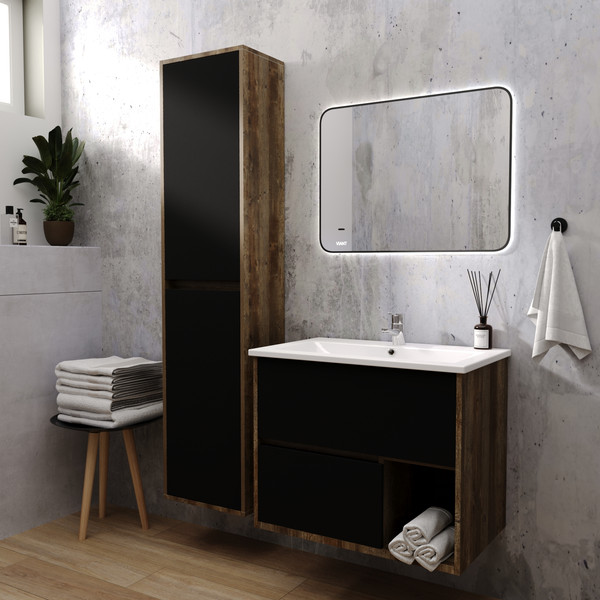 Изображение товара Шкаф-пенал для ванной Viant Люксембург / VLUX400CH-PENP (черный)