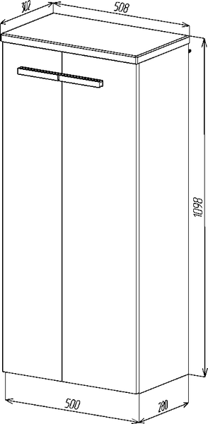 Изображение товара Шкаф-полупенал для ванной Viant Мюнхен / VMUN50H-PENP (хаки)