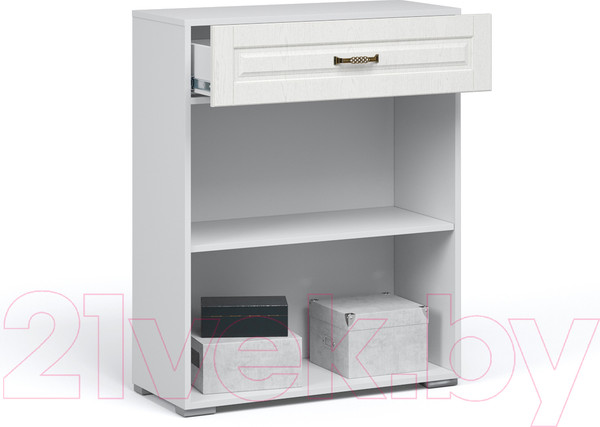 Изображение товара Тумба в прихожую Империал Лацио 2д 1ящ (белое дерево/ручка бронза)