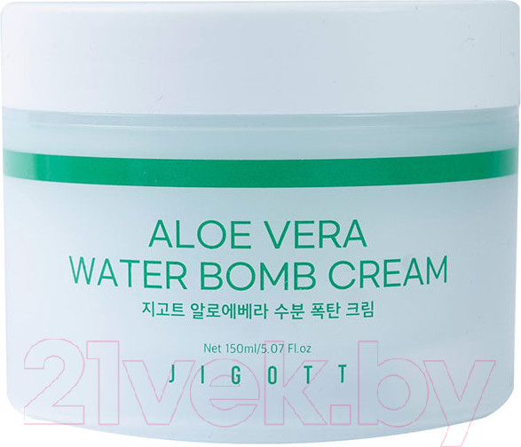 Изображение товара Крем для лица Jigott Aloe Vera Water Bomb Cream Улажняющий с экстрактом Алоэ Вера (150мл)