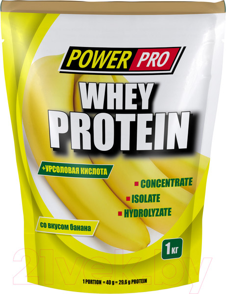 Изображение товара Протеин POWER PRO Whey Protein PP982121 (1кг, банан)