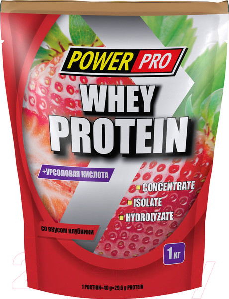 Изображение товара Протеин Power Pro Whey Protein PP982120 (1кг, клубника)