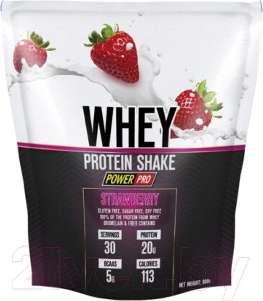 Изображение товара Протеин POWER PRO Whey Shake PP982124 (900г, клубника)