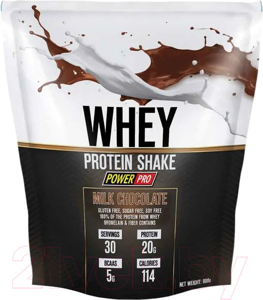 Изображение товара Протеин POWER PRO Whey Shake PP982123 (900г, молочный шоколад)