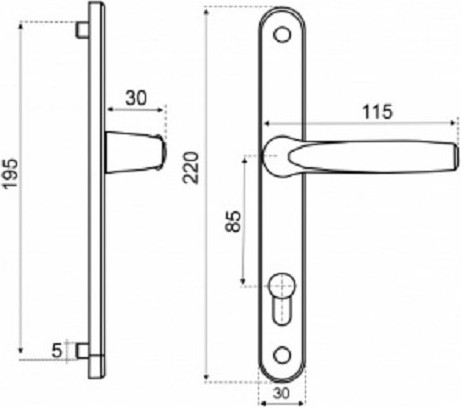 Изображение товара Ручка дверная Vettore PVH 85-28 W (белый)