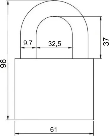 Изображение товара Замок навесной Vettore BW366-L MP высокая дужка (МВС 126, 3 ключа, порошковый)