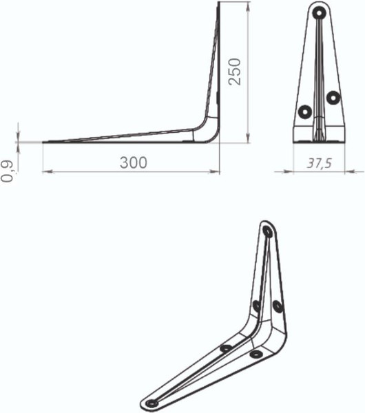 Изображение товара Полкодержатель Trodos Консоль 300x250 (коричневый)