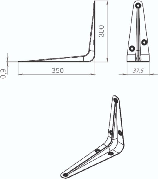 Изображение товара Полкодержатель Trodos Консоль 350x300 (коричневый)