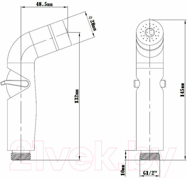Изображение товара Лейка гигиенического душа Esko HHS200Black