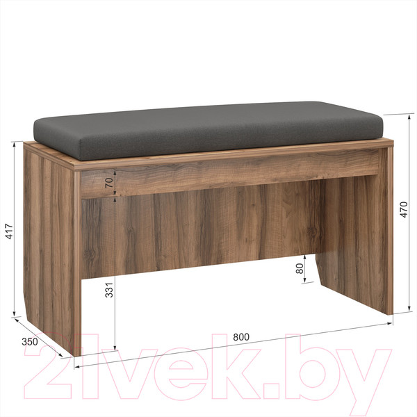 Изображение товара Тумба в прихожую Аквилон Чарли №8.1 (авелано)