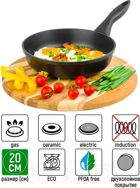 Изображение товара Сковорода Elan Gallery Гармония вкуса / 120288 (черный оникс)