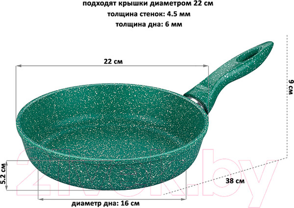 Изображение товара Сковорода Elan Gallery Гармония вкуса / 120632 (изумруд)