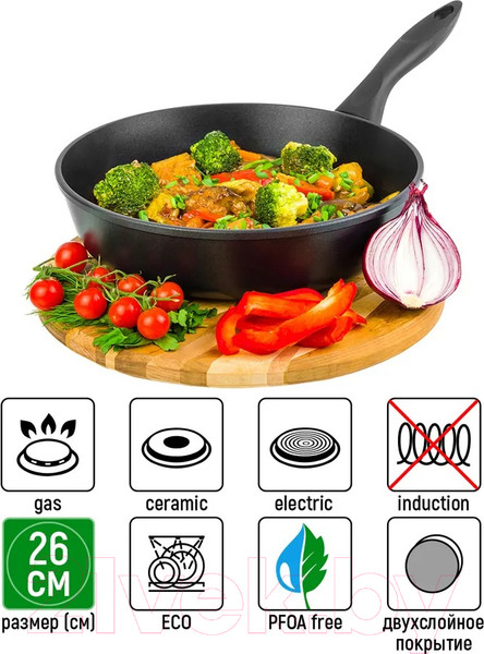 Изображение товара Сковорода Elan Gallery Гармония вкуса / 120294 (черный оникс)