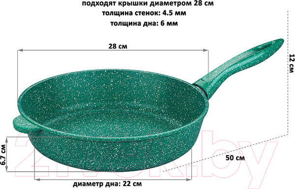 Изображение товара Сковорода Elan Gallery Гармония вкуса / 120638 (изумруд)