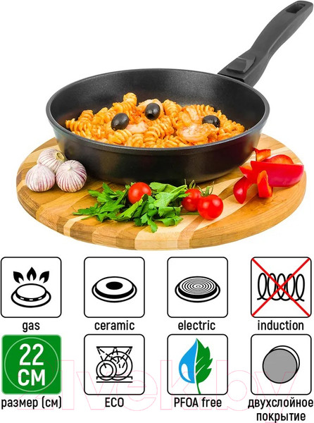 Изображение товара Сковорода Elan Gallery Гармония вкуса / 120300 (черный оникс)