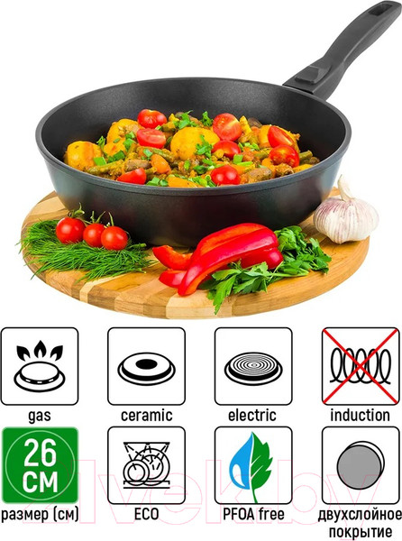 Изображение товара Сковорода Elan Gallery Гармония вкуса / 120304 (черный оникс)