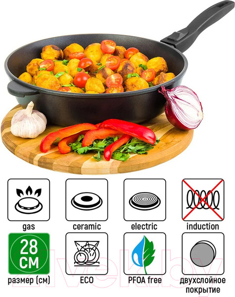 Изображение товара Сковорода Elan Gallery Гармония вкуса / 120306 (черный оникс)