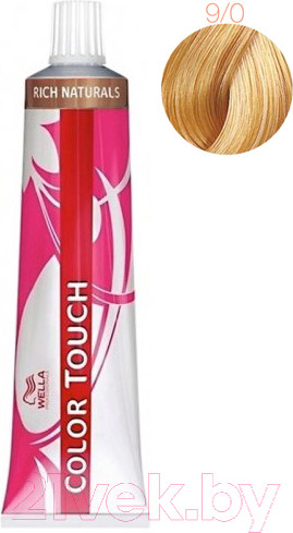 Изображение товара Крем-краска для волос Wella Professionals Color Touch 9/0 (60мл, светлый блондин)