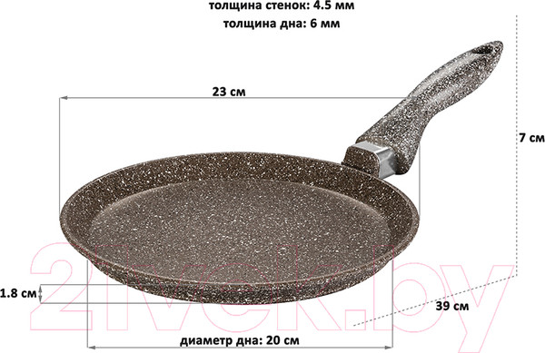 Изображение товара Блинная сковорода Elan Gallery Гармония вкуса / 120320 (коричневый опал)