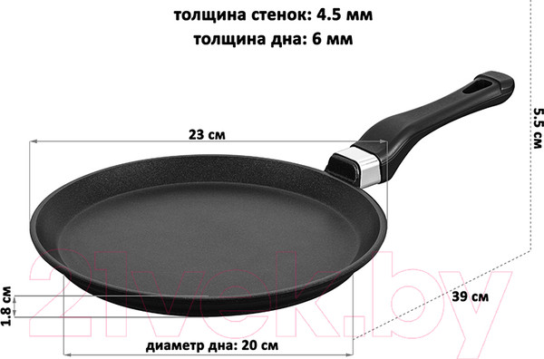 Изображение товара Блинная сковорода Elan Gallery Гармония вкуса / 120399 (черный оникс)