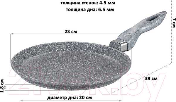 Изображение товара Блинная сковорода Elan Gallery Гармония вкуса / 120568 (серый мрамор)