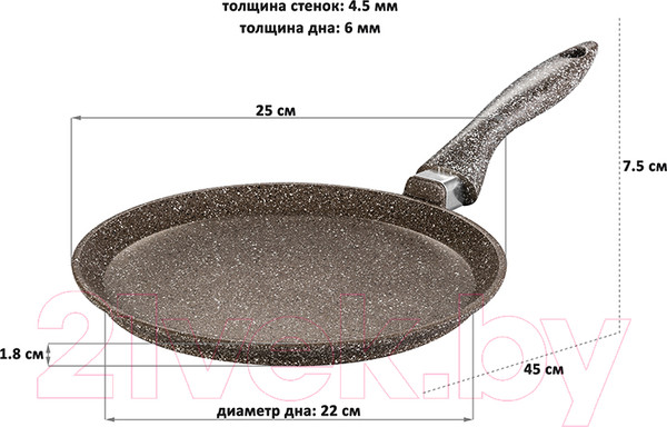 Изображение товара Блинная сковорода Elan Gallery Гармония вкуса / 120321 (коричневый опал)