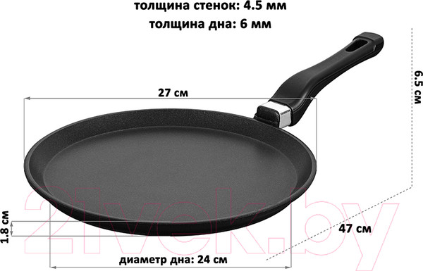 Изображение товара Блинная сковорода Elan Gallery Гармония вкуса / 120401 (черный оникс)