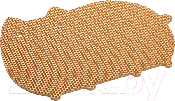 Изображение товара Коврик под миску Alicosta ЭВА Кот 600x400_1/3_UNI (соты/бежевый)