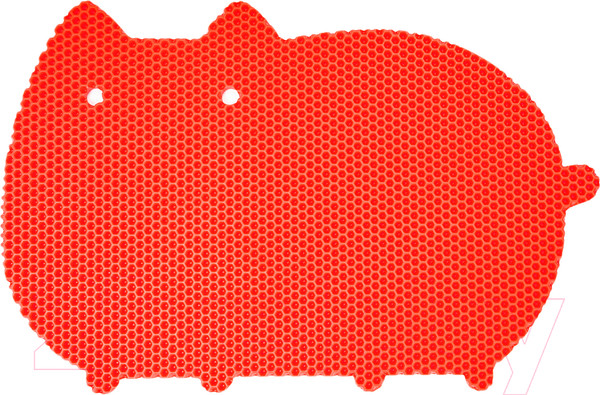 Изображение товара Коврик под миску Alicosta ЭВА Кот 600x400_1/4_UNI (соты/красный)