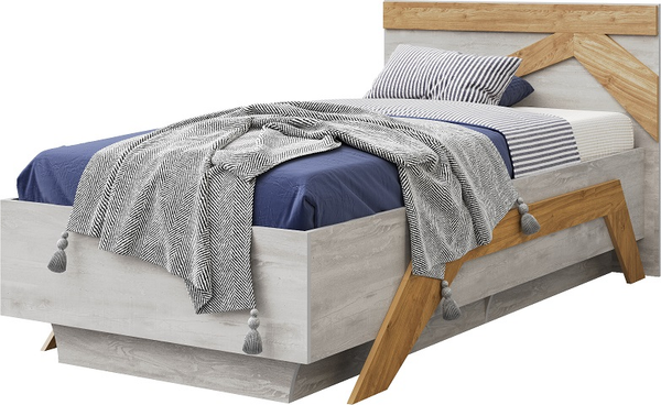 Изображение товара Комплект мебели для спальни Мебель-КМК Скандинавия 0928 (бетон светлый/дуб наварра)