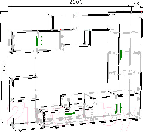 Изображение товара Стенка Артём-Мебель СН-117.01 (сосна винтерберг)