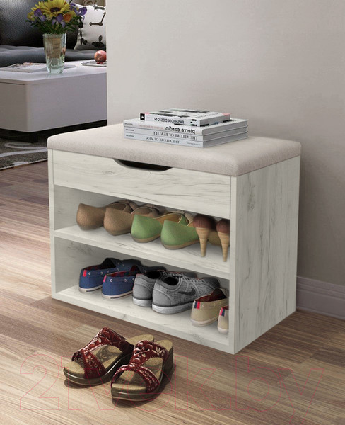 Изображение товара Тумба в прихожую Артём-Мебель Этна СН 122.07 (дуб крафт белый)