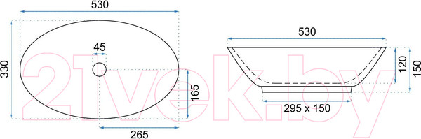 Изображение товара Умывальник REA Pamela Shiny Aiax U9685