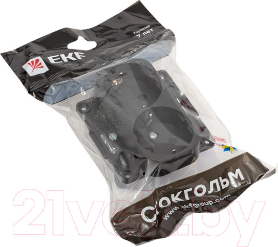 Изображение товара Розетка EKF PROxima Стокгольм / EYR16-128-20 (черный)