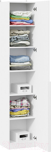 Изображение товара Шкаф-пенал ТриЯ Порто СМ-393.07.211 с 1 глухой дверью (белый жемчуг/белый софт)