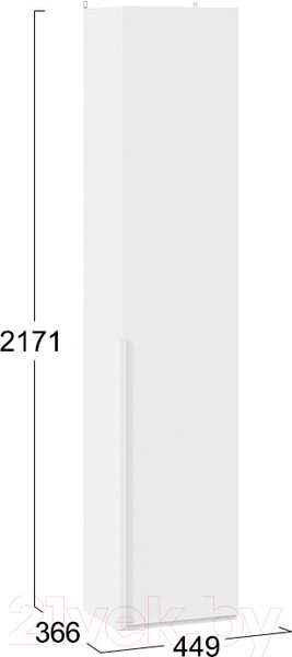Изображение товара Шкаф-пенал ТриЯ Порто СМ-393.07.211 с 1 глухой дверью (белый жемчуг/белый софт)