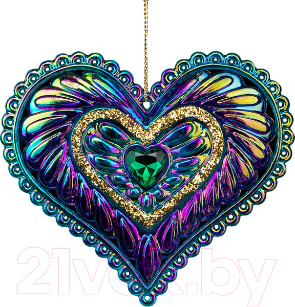 Изображение товара Елочная игрушка Erich Krause Decor. Сердце аквамарин / 58938