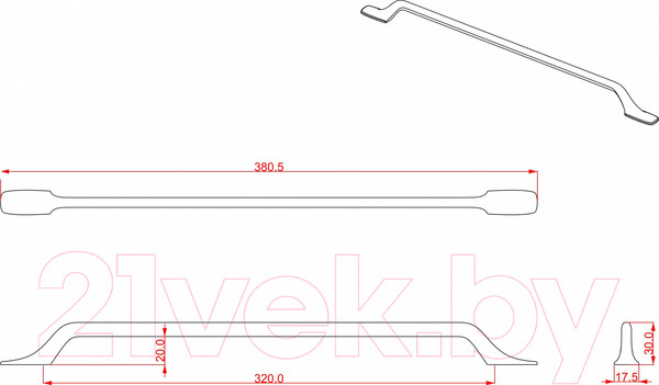 Изображение товара Ручка для мебели Cebi A1111 МР24 (320мм, черный)