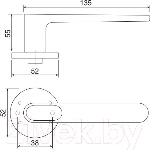 Изображение товара Ручка дверная Code Deco Slim H-40135-A-CRS