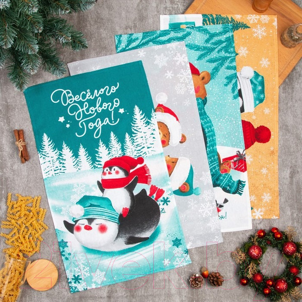 Изображение товара Набор полотенец Доляна Веселого Нового года / 6990934