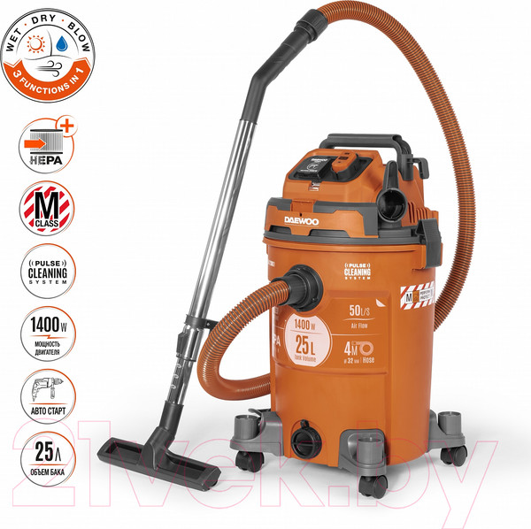 Изображение товара Профессиональный пылесос Daewoo Power DAVC 2500SD
