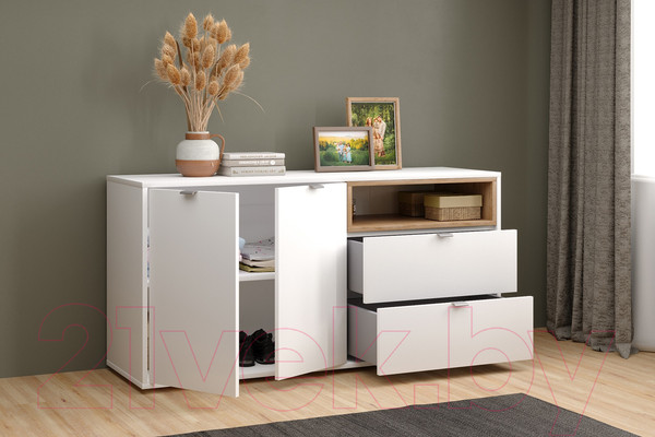 Изображение товара Тумба Аквилон №3 1330 (белое сияние/дуб ирландский)