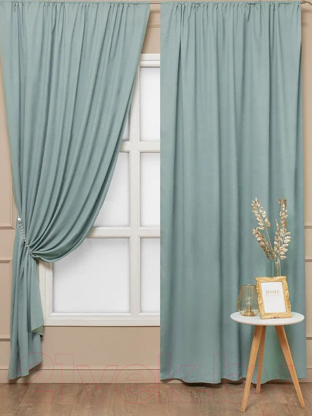 Изображение товара Комплект штор Amore Mio Однотонная замша 6ML 3872-029 150x270 / 92022 (бирюзовый)