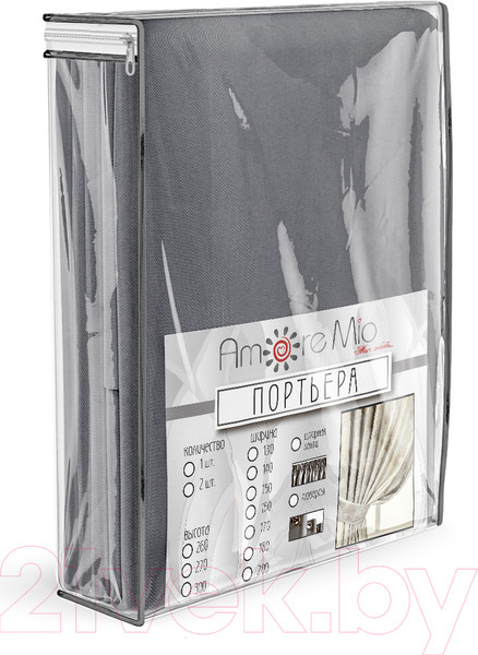 Изображение товара Комплект штор Amore Mio Однотонная замша 6ML 3872-040 150x270 / 92025 (серый)